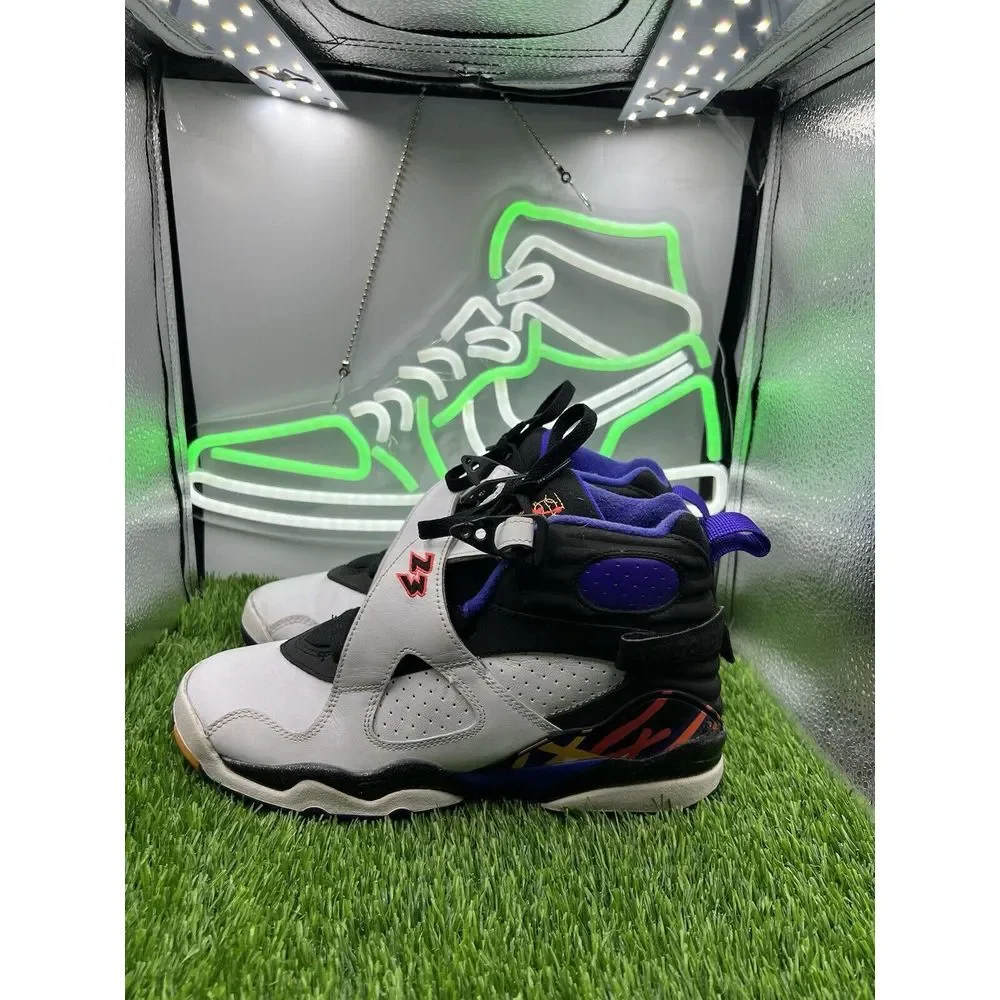 Nike‎ Boys Air Jordan 8 305368-142 White Basketball Shoes Sneakers Size 7Y